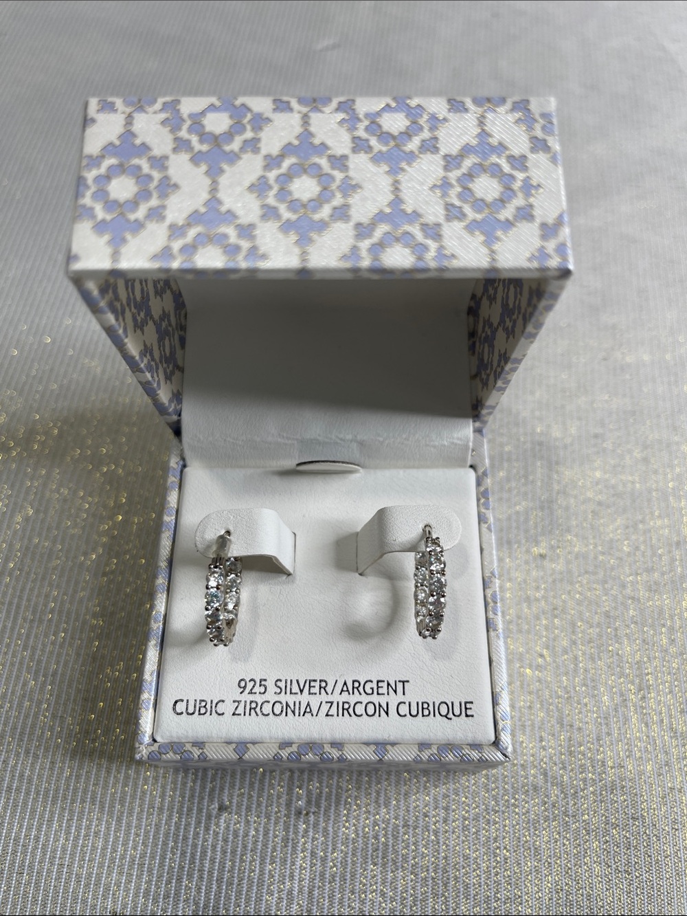 Lake + Gray NWT 925 Sterling Silver Cubic Zirconia Delicate Hoop Earrings *As Is - Picture 9 of 9